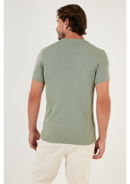 Pamuklu V Yaka Slim Fit T Shirt Erkek T SHİRT 5902122 indirimleri