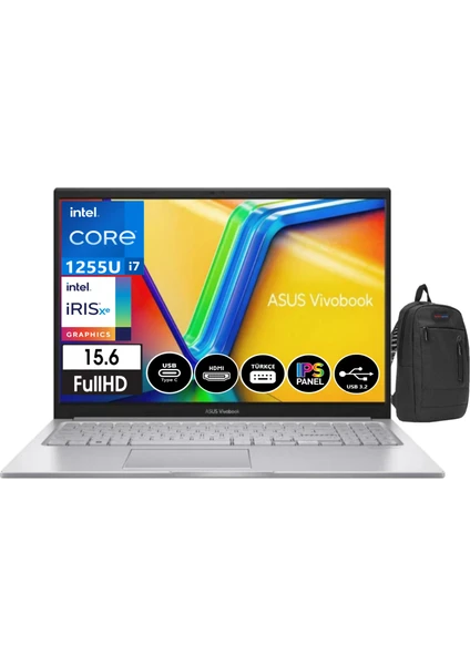 Vivobook X1504ZA-BQ324 Intel Core I7 1255U 16GB 1tb SSD 15.6" WINDOWS11HOME Fhd Dizüstü Bilgisayar X1504ZA23+ZETTAÇANTA