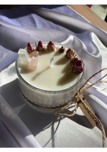 Dekoratif Ve Hediyelik Pembe Kuvars & Soya Mumu &100 Vegan fırsatları