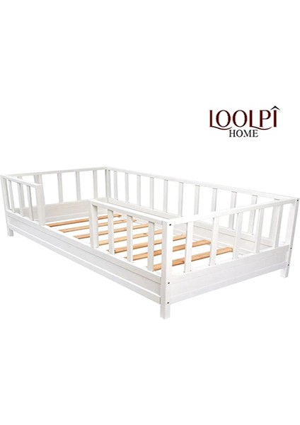 Loolpi Home Unisex Bebek ve Çocuk Karyolası Doğal Ahşap Yatak