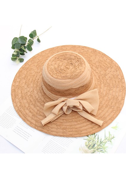 Eva Flodable Brim Brim Bowknot Dantel Beach Güneş Şapkası - Haki (Yurt Dışından) fiyatları