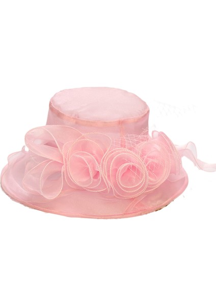 Eva Organza Çiçeği Katlanabilir Büyük Kötü Plaj Güneş Şapkası - Pembe (Yurt Dışından) fiyatları
