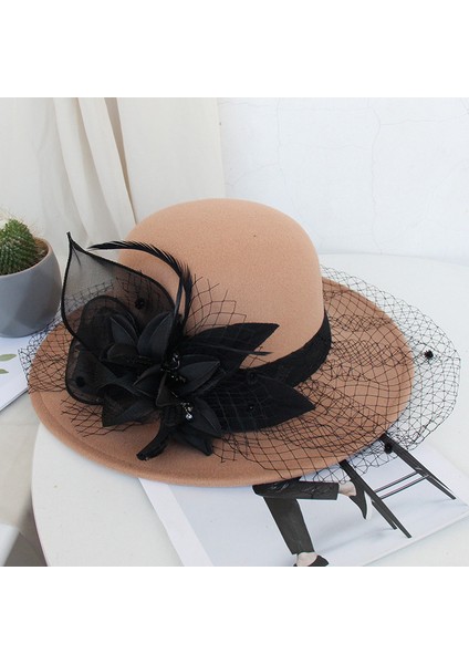 Eva Hepburn'ün Örgü Çiçeği Büyük Ağzına Kadar Yün Şapka - Kahverengi (Yurt Dışından) fiyatları