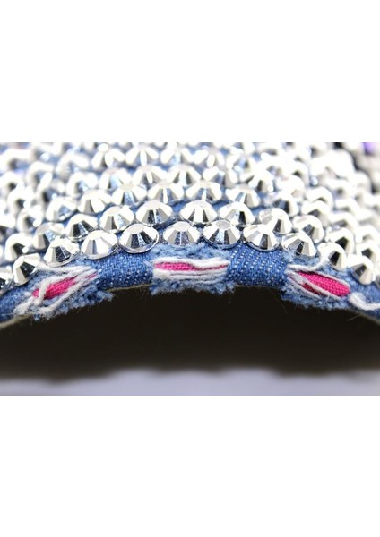 Eva Kadınlar Renkli Rhinestone Kelebek Denim Tepeli Kapak - Mavi (Yurt Dışından)