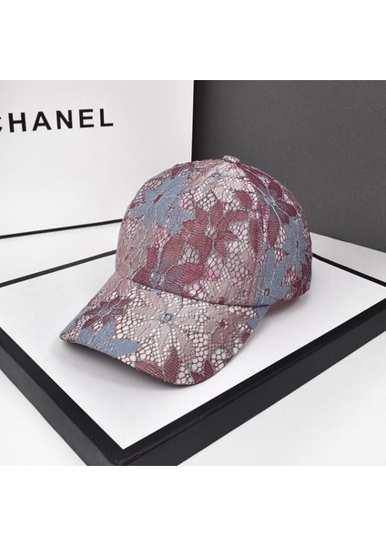 Eva Küçük Çiçek Yama Dantel Nefes Alabilen Güneşlik Kadın Beyzbol Kapağı Paketlenmiş Şapka - Şarap Kırmızısı (Yurt Dışından) fiyatları