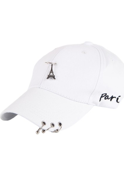 Eva Kule Demir Yüzük Aksesuarları Yaz Açık Hava Spor Kadın Duck Dil Şapkası - Beyaz (Yurt Dışından)
