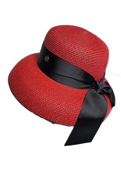Eva Retro Tasarım Seyahat Kadın Güneş Kremi Hasır Şapka - Kırmızı (Yurt Dışından)