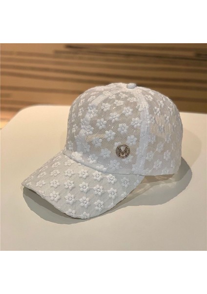 Eva Çember M Mektup Rhinestone Içi Boş Dantel Beyzbol Paketli Şapka - Beyaz (Yurt Dışından) fiyatları