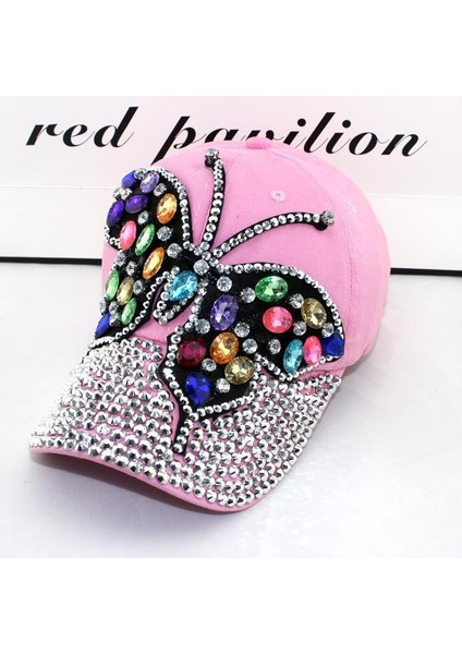 Eva Kadınlar Renkli Rhinestone Kelebek Denim Tepeli Kapak - Pembe (Yurt Dışından) fiyatları