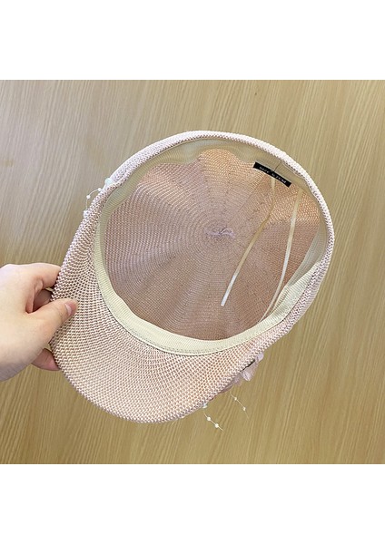 Eva Çiçek Örgü Sekizgen Nefes Alabilen Ördek Dil Bere - Pembe (Yurt Dışından) modelleri