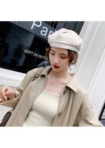 Eva Hafif Ağzına Gelmeyen Kadınlar Moda Sekizgen Şapka - Beyaz (Yurt Dışından) modelleri
