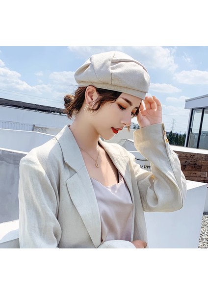 Eva Hafif Ağzına Gelmeyen Kadınlar Moda Sekizgen Şapka - Beyaz (Yurt Dışından) fırsatları