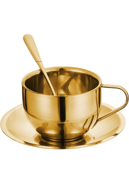 Çelik Yalıtımlı Kahve Fincan Takımı 180ML Gold (Yurt Dışından)