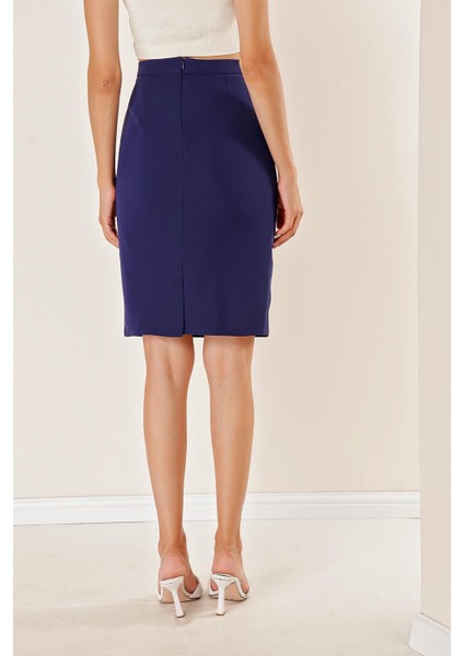 Astarlı Ithal Krep Küp Etek Indigo indirimleri