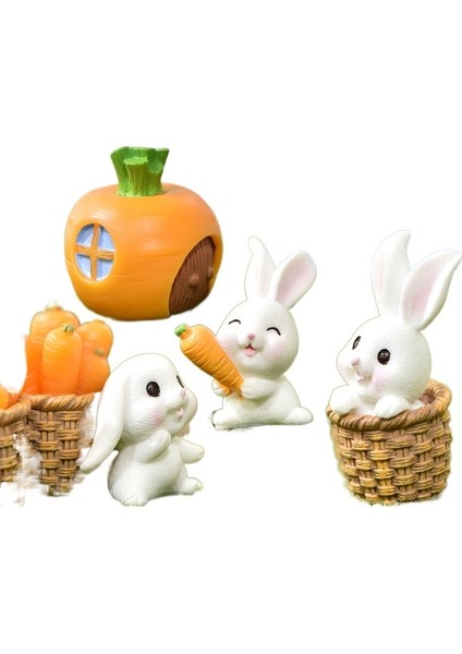 Bir Dizi Mikro Peyzaj Süsleri Sevimli Hayvan Çizgi Film Tavşanı (Yurt Dışından)