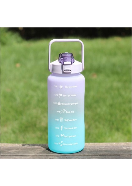 Zaman Ölçeği Uzay Kupa Açık Taşınabilir Pop Kapak Sprey Boya Degrade Kupa 2000ML Büyük Kapasiteli Minimalist Kupa (Yurt Dışından)