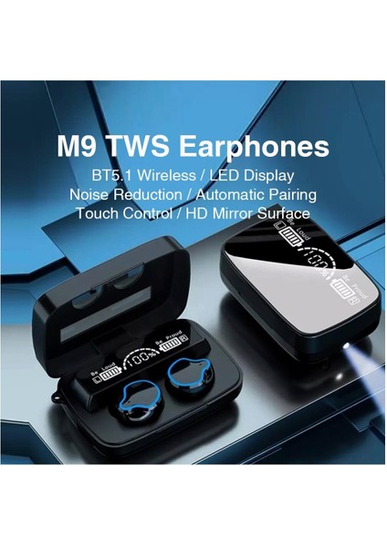 M10 Bluetooth Kulaklık Cep Telefonu Kablosuz Bluetooth Kulaklık Için Nefes Alan Işık Ekranı (Yurt Dışından)