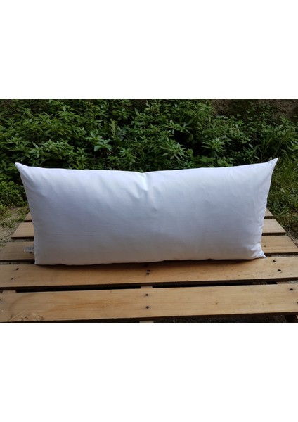 Elde Kanaviçe Kırmızı Zincir Çiçekli Yastık 38X78CM BEG_2364