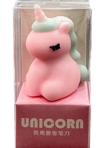 Unicorn Kalemtraş 3D Şekilli Silikon Kalemtraş - Pembe- 1 Adet