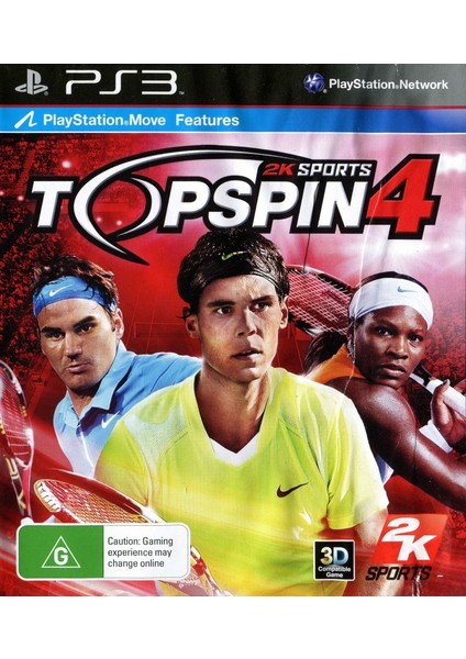 Pop Konsol Top Spin 4 Ps3 Oyun Playstation 3 Oyun Ps3 Move Oyunu