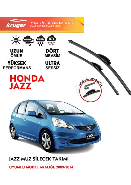 Honda Jazz Muz Silecek Takımı 2009 - 2014 Araca Özel Orjinal Aparat