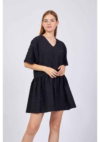 V-Yaka Geniş Kesim Yazlık Elbise modelleri