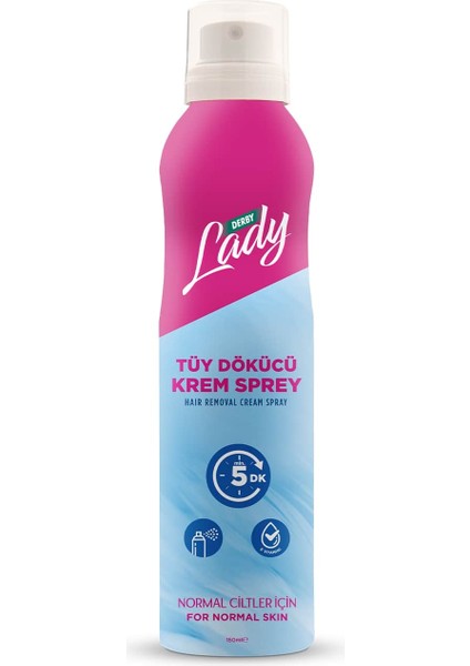 Lady Tüy Dökücü Krem Sprey Normal Ciltler İçin 150 ml x 12