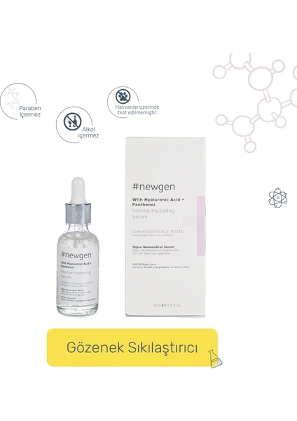 Hyaluronik Asit & Panthenaol ve Panthenol Nemlenirici Cilt Bakım Serum 30 ml