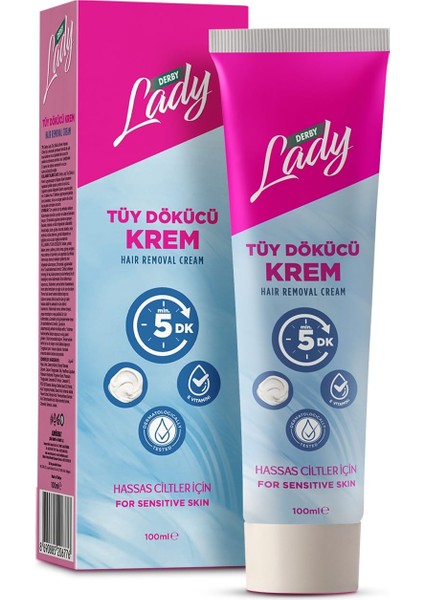 Lady Tüy Dökücü Krem Hassas Ciltler İçin 100 ml x 12