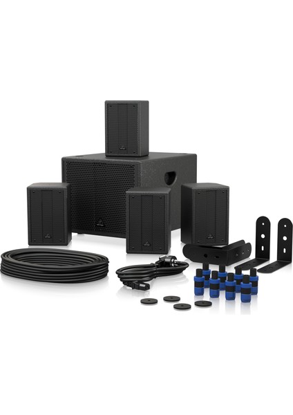 Behrınger SAT1004 Bundle Complete Pub Installation Speaker Bundle With 4" Passive Pa Speaker And 8" Active Pa Subwoofer And More