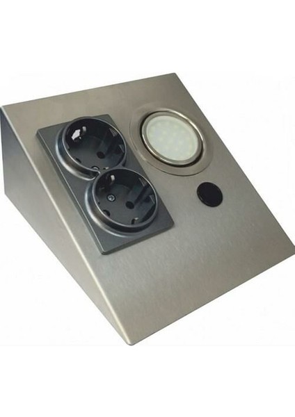 CT-5109 2 Watt Çift Prizli Saten Kasa Tezgah Aydınlatma Beyaz