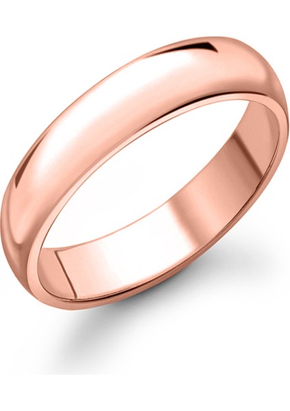 6 mm Klasik Bombeli Rose Kaplamalı Gümüş Yüzük