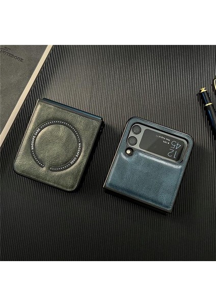 Samsung Z Flip 4 Deri Magsafe Özellikli Kılıf