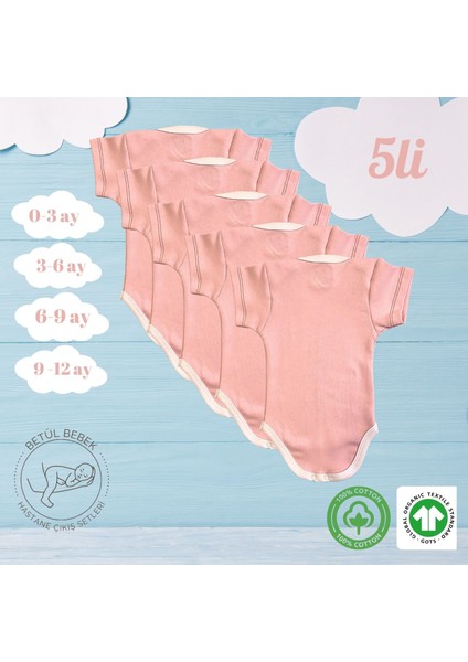 5li Çıtçıtlı Organik Pamuk Bebek Zıbını modelleri