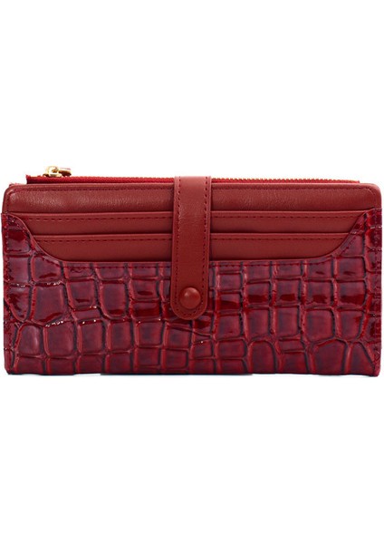 Yeni Bayanlar Debriyaj Retro Yağ Yüzeyli Uzun Cüzdan (Yurt Dışından)