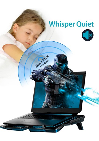 BN55 Dizüstü Bilgisayar Soğutucu Laptop Standı 4 Fanlı 2 USB fırsatları