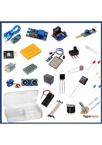 Arduino Nano Temel Elektronik  Süper Proje Seti - Organizer Kutulu