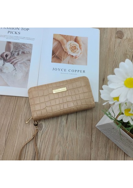 Yeni Uzun Moda Debriyaj Timsah Desen Çift Fermuar Bayan Cüzdan (Yurt Dışından)