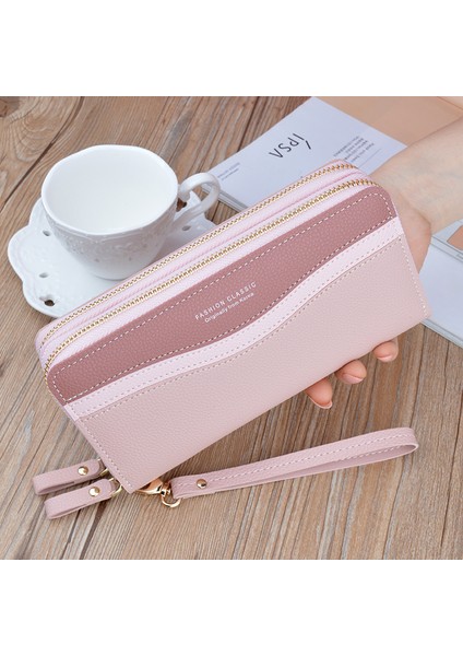 Yeni Stil Cüzdan Bayanlar Uzun Çift Fermuarlı Debriyaj Cüzdan (Yurt Dışından) fiyatları