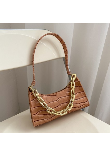 Basit Koltuk Altı Çantası Moda Retro Timsah Desenli Çanta (Yurt Dışından)