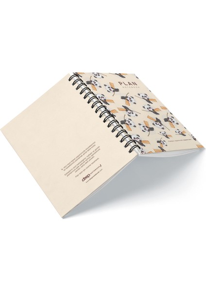 Deep Notebook Süresiz Planlayıcı Ajanda A5 Spiralli Pandalar Maskot Tasarım