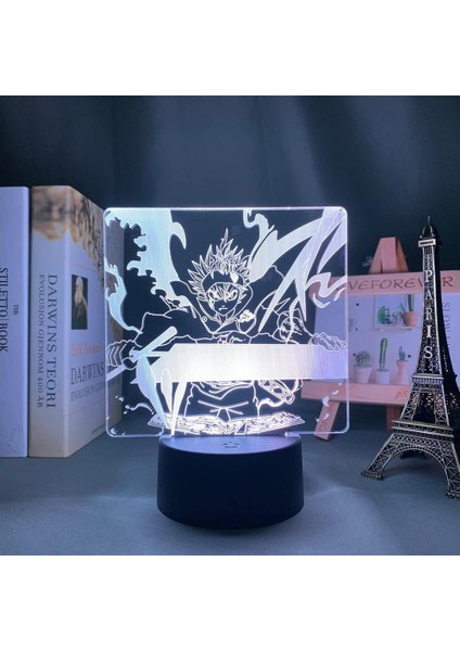 Anime Siyah Yonca Figürü 3D Gece Lambası Çocuk Hayranları Için, Uzaktan Kumanda ile Değişen 16 Renk, Çocuk Odası Dekoru, Şekil Manga Illusion LED Oyuncak Lamba Kız Erkek Noel Hediy (Yurt Dışından) fırsatları