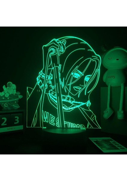 Anime Nana Figürü 3D Çocuk Hayranları Için Gece Lambası, Uzaktan Kumanda ile Değişen 16 Renk, Çocuk Odası Dekoru, Figür Manga Illusion LED Oyuncak Lamba Kız Erkek Çocuklar Için Yıl (Yurt Dışından)