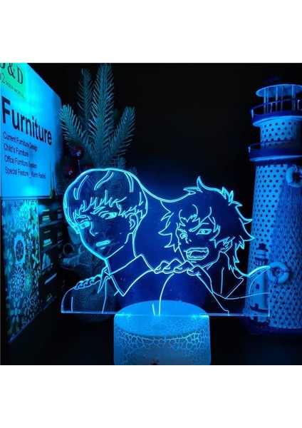 Anime Devilman Crybaby Figürü Çocuklar Hayranları Için 3D Gece Işığı, Uzaktan Kumandayla Değişen 16 Renk, Çocuk Odası Dekoru, Figür Manga Illusion LED Oyuncak Lamba Kız Erkek Çocuk (Yurt Dışından)