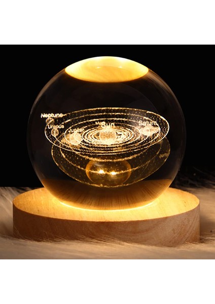 Çocuklar Için 3D Galaksi Kristal Küre Gece Lambası, Astronomi Gece Lambası, Yaratıcı 3D Parlayan Gezegensel Galaksi Astronot Topu Gece Şarj Edilebilir Başucu Gece Lambası Masa Üstü (Yurt Dışından)
