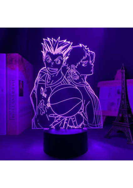 Haikynn Anime 3D Gece Lambası Boy Için 16 Renkler Kız Odası Dekor Illusion LED Lamba USB Manga Tobio Şekil Uygun Çocuklar Fanlar Noel Hediyeleri (Yurt Dışından)