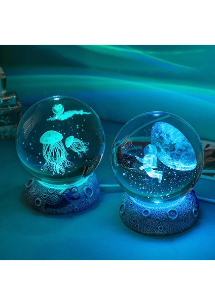 3D Kristal Top Işık, 3.15 Inç K9 Top Lambası, 16 LED Renk Değiştiren Taban, Yatak Odası ve Oturma Odası Dekorasyonu Için Serin Uzay Masa Lambası, Çocuklar Için Serin Uzay Hediyesi (Yurt Dışından) fırsatları