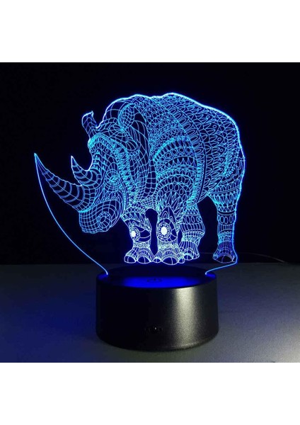 3D Optik Illüzyon LED Lamba Hayvan Inek Gece Lambası, USB Powered 16 Renk Yanıp Sönen Dokunmatik Anahtar Çocuklar Için Yatak Odası Dekorasyon Aydınlatma Yenilik Noel Doğum Günü Hed (Yurt Dışından)