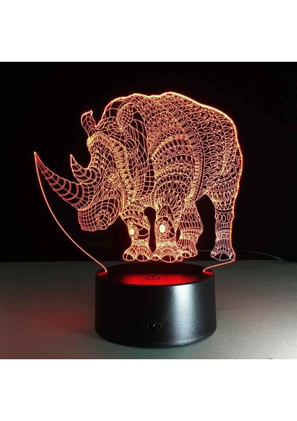 3D Optik Illüzyon LED Lamba Hayvan Inek Gece Lambası, USB Powered 16 Renk Yanıp Sönen Dokunmatik Anahtar Çocuklar Için Yatak Odası Dekorasyon Aydınlatma Yenilik Noel Doğum Günü Hed (Yurt Dışından)