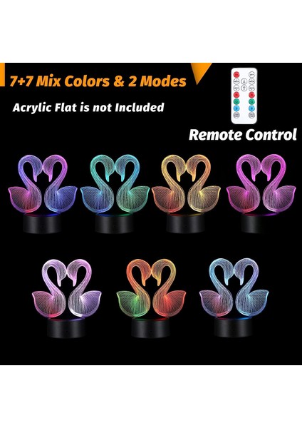 Adet 3D Gece Işığı Tabanı Uzaktan Kumanda ve USB Kablosu ile LED Gece Işığı Lambası Tabanı Çift Renkli Ekran Işıkları Düğün Cafe Restaurant Yatak Odası Oturma Odası Için Illusion L (Yurt Dışından) modelleri